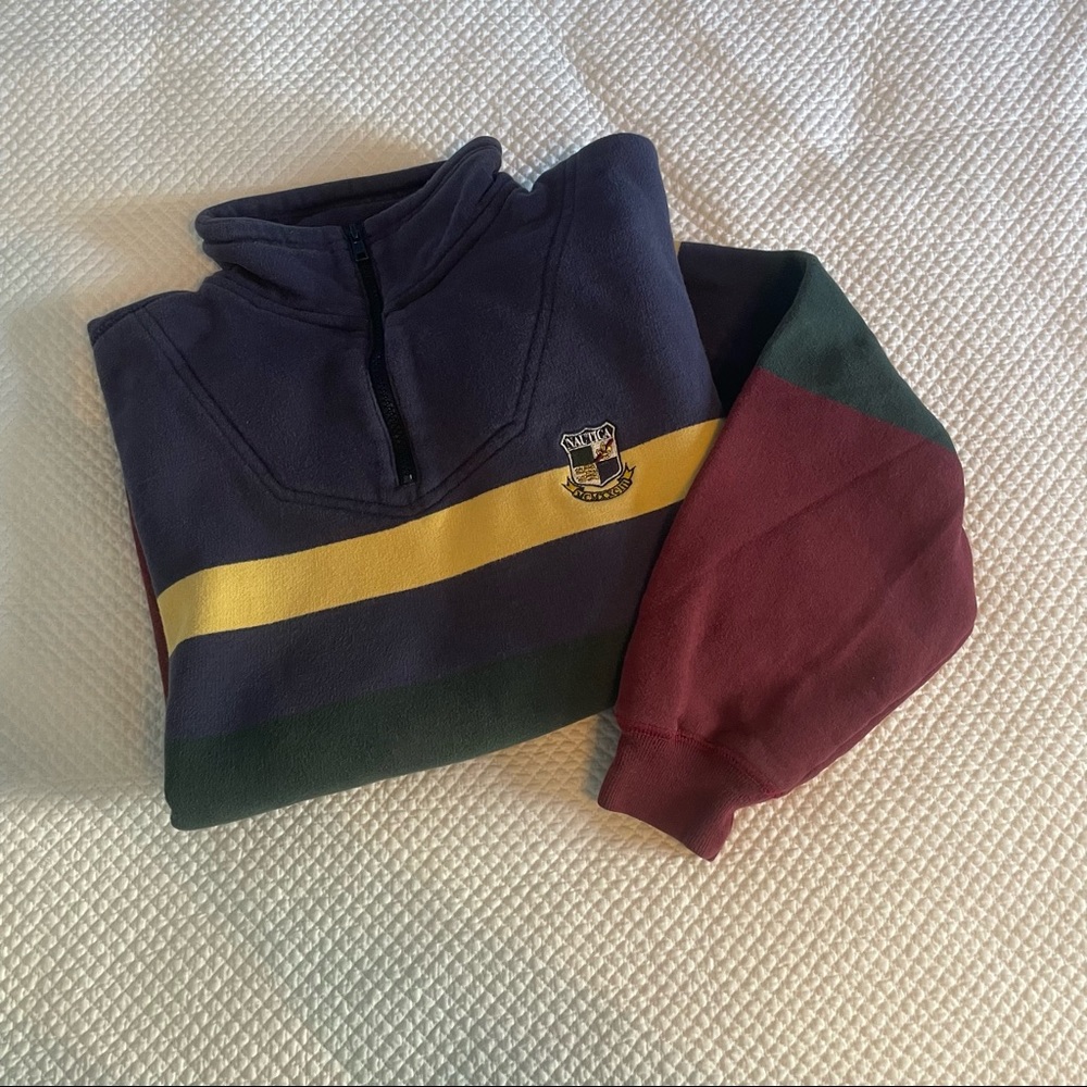 Vintage Nautica colorblock Q-zip